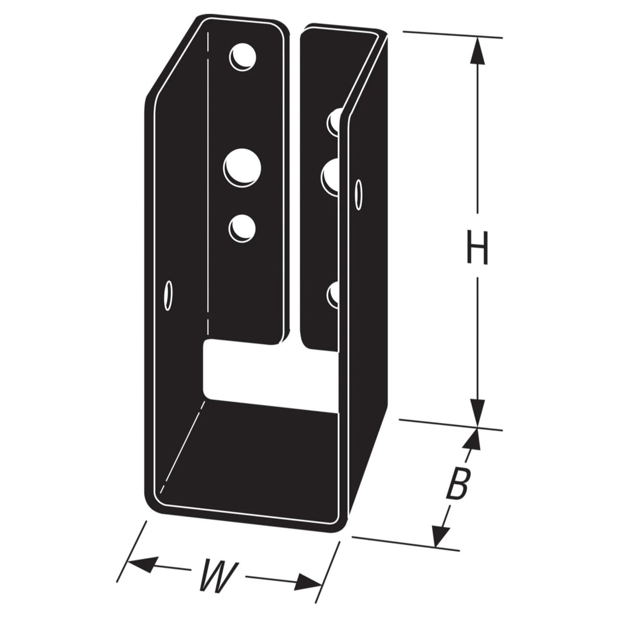 Simpson Strong-Tie APLH24 (1-9/16" x 3-5/16") 14Ga Concealed-Flange Light Joist Hanger for 2x4, ZMAX/Black Finish - 2