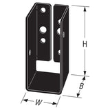 Simpson Strong-Tie APLH24 (1-9/16" x 3-5/16") 14Ga Concealed-Flange Light Joist Hanger for 2x4, ZMAX/Black Finish - 2