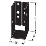 Simpson Strong-Tie APLH24 (1-9/16" x 3-5/16") 14Ga Concealed-Flange Light Joist Hanger for 2x4, ZMAX/Black Finish - 2
