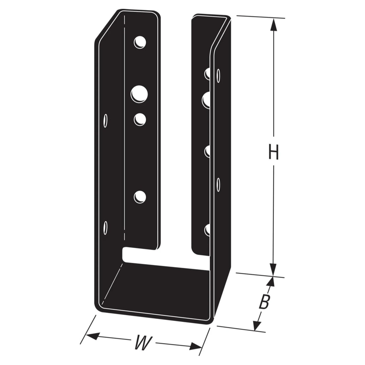 Simpson Strong-Tie APLH26R (2-1/6" x 4-7/8") 14Ga Concealed-Flange Light Joist Hanger for 2x6 Rough, ZMAX/Black Finish - 2