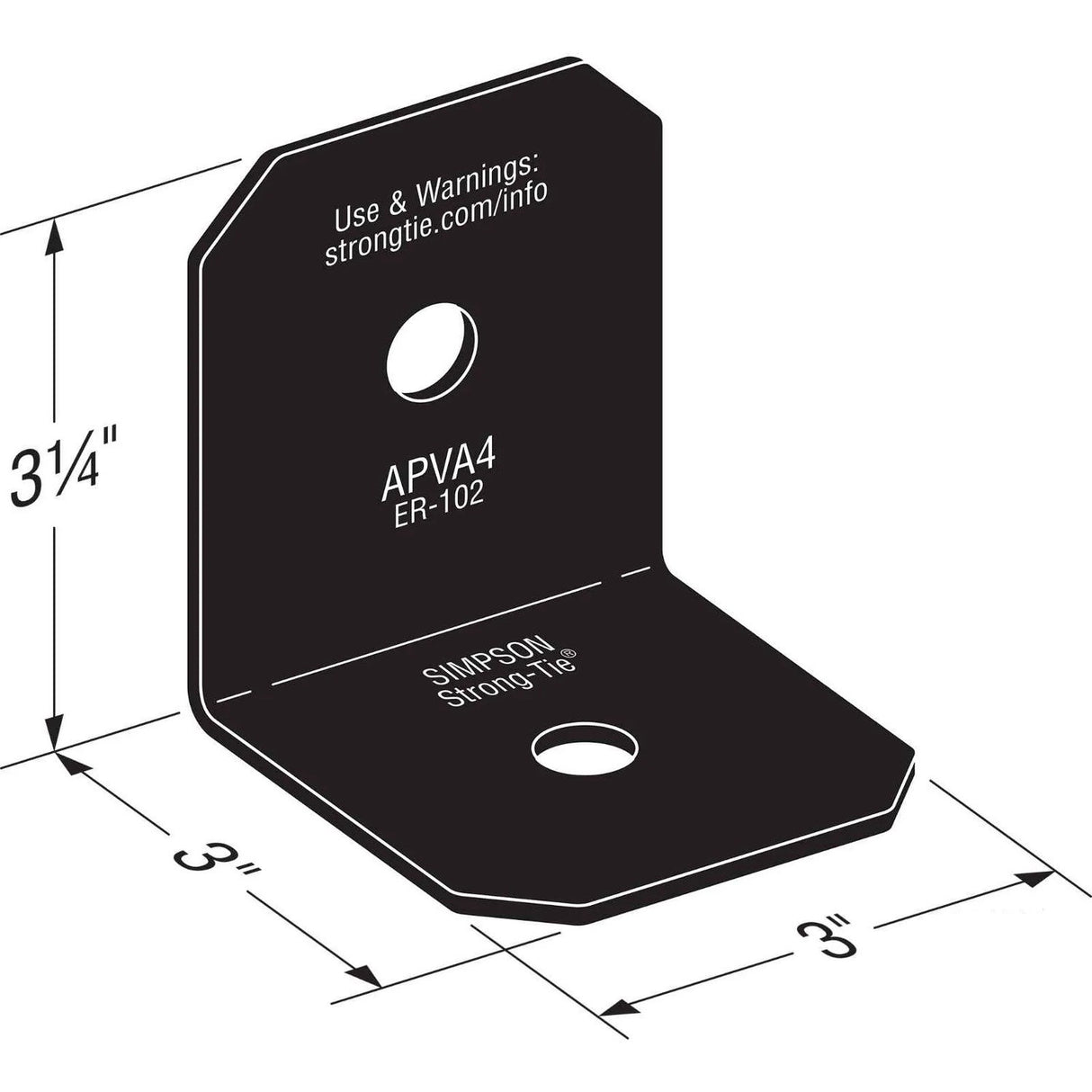 Simpson Strong-Tie APVA4 Outdoor Accents Avant Collection Angle for 4x Lumber - 2