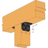 Simpson Strong-Tie APVA6 Outdoor Accents Avant Collection ZMAX Black Powder-Coated 90 Degree Angle for 6x - 3