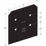 Simpson Strong-Tie APVB1010DSP Decorative Post Base Side Plates for 10x Posts - ZMAX Black Powder Coated - 2