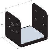 Simpson Strong-Tie APVB1010R (10x10 Rough) Outdoor Adjustable Post Base - ZMAX/Black Powder Coated - 2