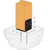 Simpson Strong-Tie APVB1010R (10x10 Rough) Outdoor Adjustable Post Base - ZMAX/Black Powder Coated - 3