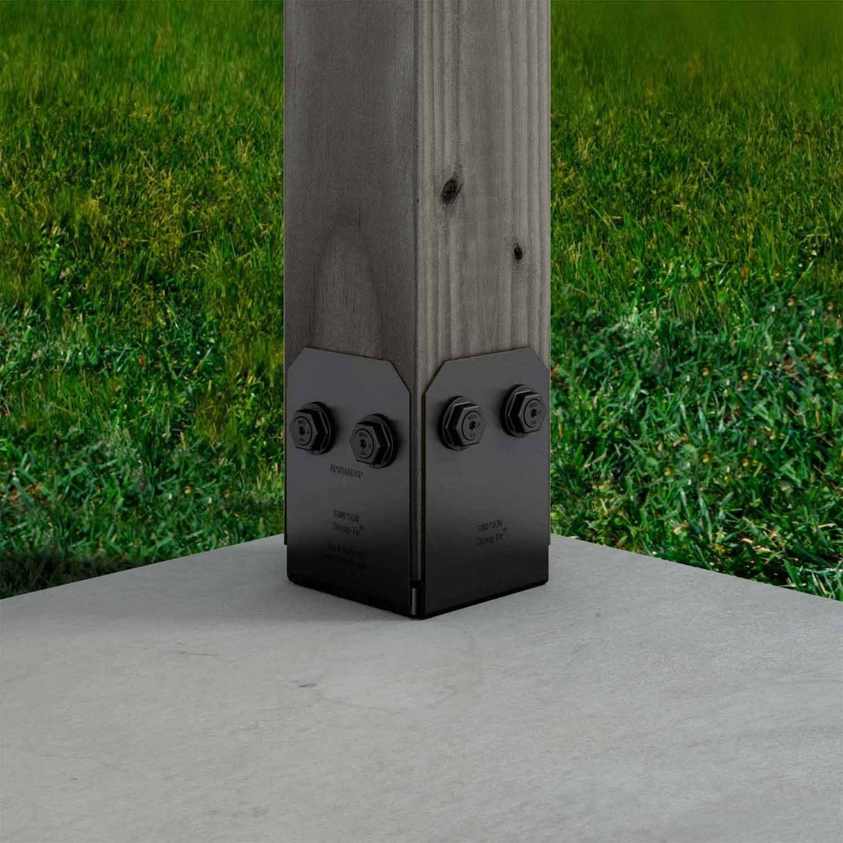 Simpson Strong-Tie APVB66DSP Avant Collection ZMAX Black Post Base Side Plate (2 Pack) - 4