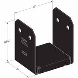 Simpson Strong-Tie APVB66R (6" x 6" Rough) Outdoor Adjustable Post Base - ZMAX/Black Powder Coated - 3