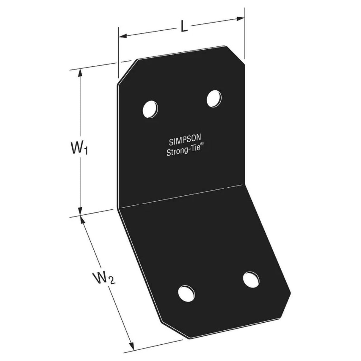 Simpson Strong-Tie APVKB45-6 (5" x 6x) 12Ga Decorative Knee Brace Connector - ZMAX/Black Powder Coating - 2