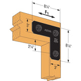 Simpson Strong-Tie APVL4 (8-1/4") 12Ga Outdoor Accents L Strap Tie - ZMAX/Black Powder Coating - 3
