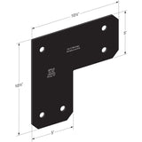 Simpson Strong-Tie APVL6 (10-1/2") 12Ga Outdoor Accents L Strap Tie - ZMAX/Black Powder Coating - 2