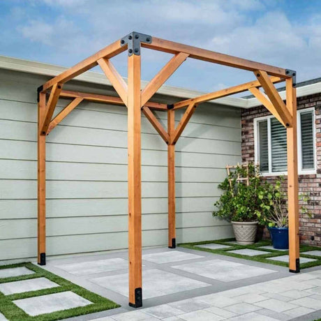 Simpson APVPK44-D1 Strong-Tie Simpson DIY Pergola Hardware Kit for 4x4 Lumber ZMAX Black Powder Coat - Complete Outdoor Accents Avant Collection Kit