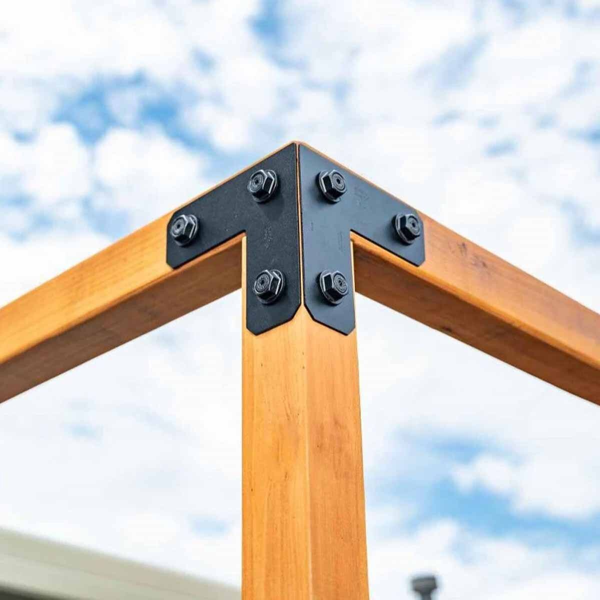 Simpson APVPK44-D1 Strong-Tie Simpson DIY Pergola Hardware Kit for 4x4 Lumber ZMAX Black Powder Coat - Complete Outdoor Accents Avant Collection Kit - 6