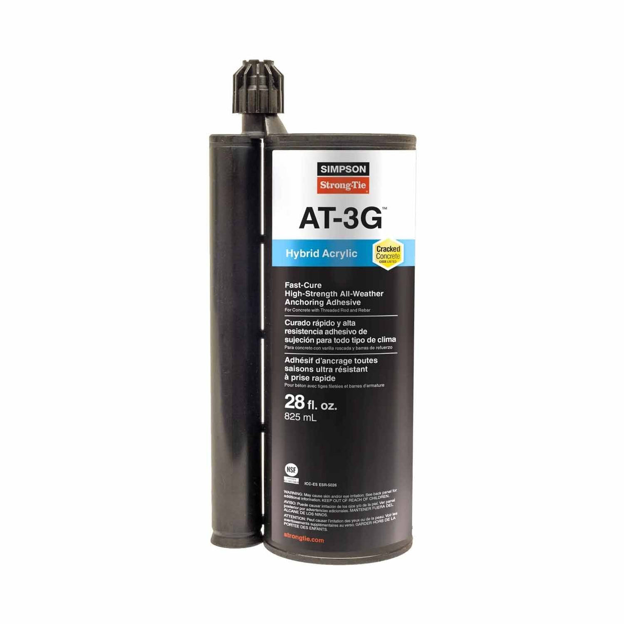 Simpson Strong-Tie AT3G30 (28 oz.) High-Strength Acrylic Anchoring Adhesive Cartridge with Nozzle