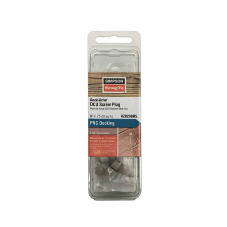 Simpson Strong-Tie AZK20BRS Deck-Drive (2") DCU Screw Plug - Azek Brownstone (75 Pack)