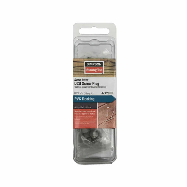 Simpson Strong-Tie AZK20DH Deck-Drive (2") DCU Screw Plug - Azek Dark Hickory (75 Pack)