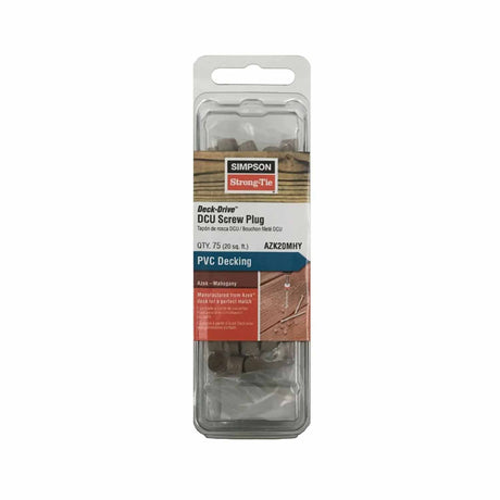 Simpson Strong-Tie AZK20MHY Deck-Drive(2") DCU Screw Plug - Azek Mahogany (75 Pack)
