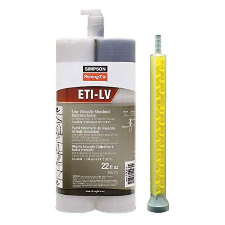Simpson Anchors ETILV22 Epoxy Tie Injection Low-Viscosity Cartridge System, 22 Oz.
