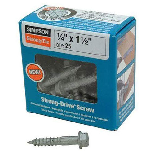 Simpson Anchors SDS25112 1/4X1-1/2 Threaded Structural Wood Screw