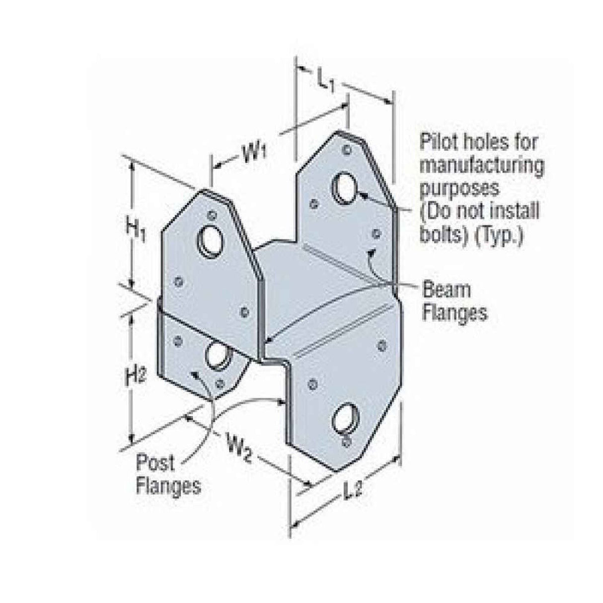 Simpson Strong-Tie BC4Z-R (4x) Post Cap - Zmax Finish - 4