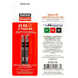 Simpson Strong-Tie BIT3S-2-R2 Quik Drive (#3 x 2") Square-Drive Power Bit (2 Pack) - 2