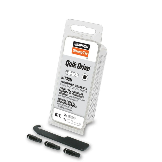Simpson Strong-Tie BIT3SU-RC10 Quik Drive (#3) Undersized Square Driver Bit (10 Pack)