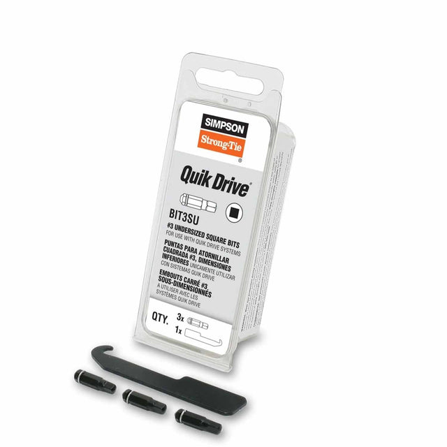 Simpson Strong-Tie BIT3SU-RC3 Quik Drive (#3) Square Undersized-Drive Bit (3 Pack)
