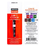 Simpson Strong-Tie BIT50T-2-R1 (2") T50 6-Lobe Drive Power Bit (1 Piece) - 2