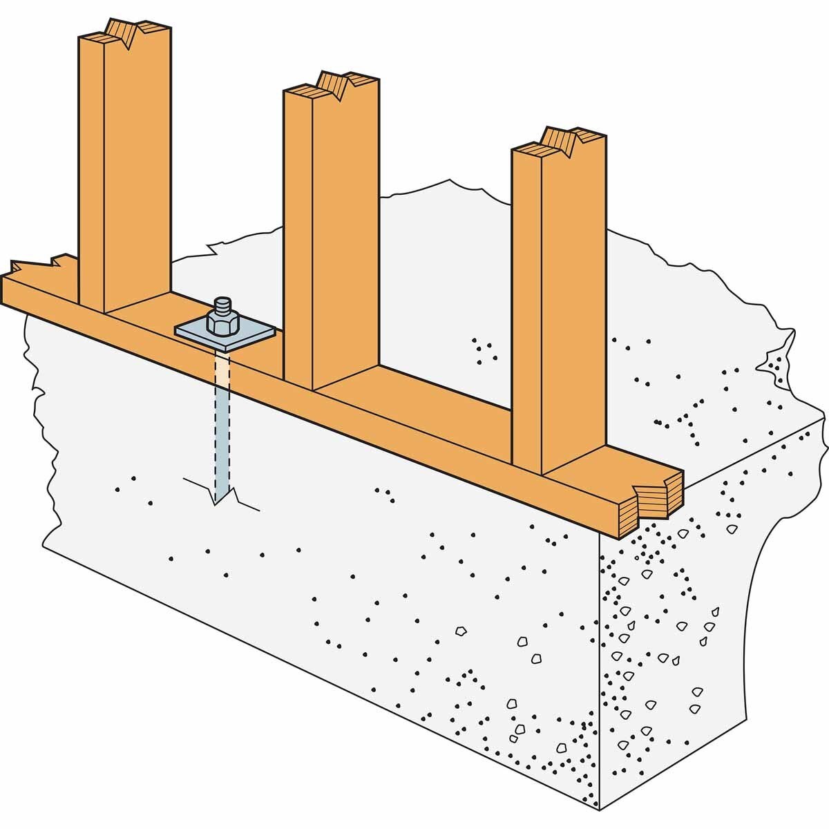 Simpson BP 1-1/2HDG Strong-Tie Hot-Dip Galvanized Bearing Plate for Wood-to-Concrete Connections - 9