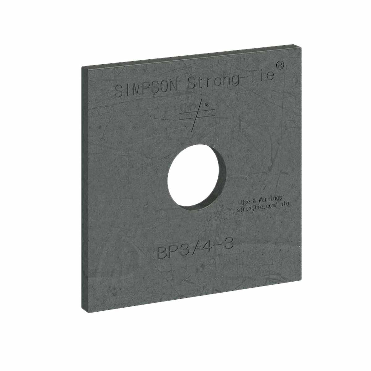 Simpson BP 1-1/4HDG Strong-Tie Hot-Dip Galvanized Bearing Plate for Wood-to-Concrete Anchoring