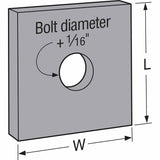 Simpson BP 1-1/4HDG Strong-Tie Hot-Dip Galvanized Bearing Plate for Wood-to-Concrete Anchoring - 2