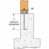 Simpson BP 1-1/4HDG Strong-Tie Hot-Dip Galvanized Bearing Plate for Wood-to-Concrete Anchoring - 7
