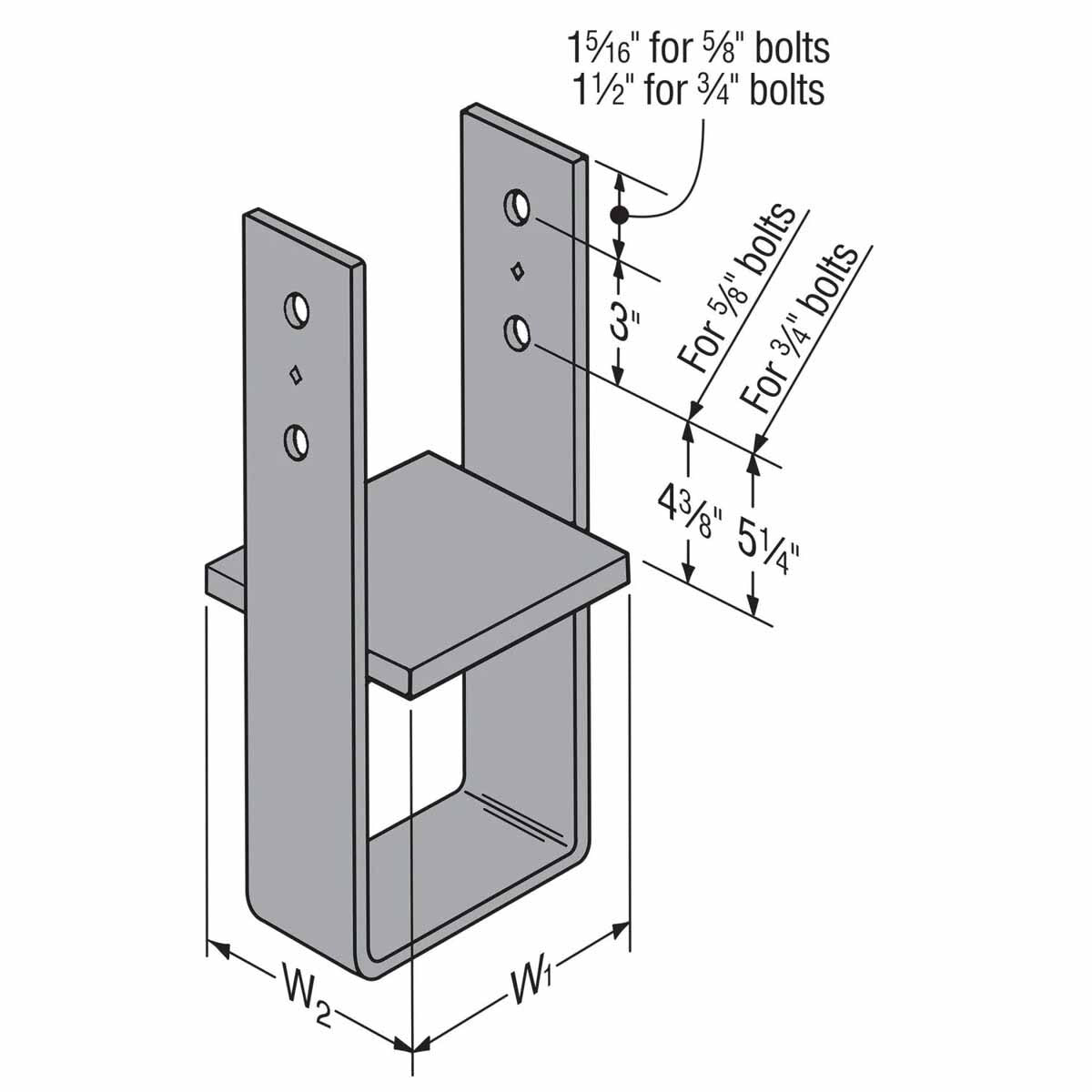 Simpson CB1212 Strong-Tie Heavy-Duty 12x12 Column Base for Concrete Foundations - 2