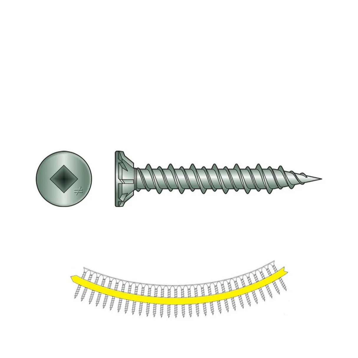 Simpson Strong-Tie CB3BLGHL114S Quik Drive (#9 x 1-1/4") Fiber-Cement Board Screw Collated (1500 Pack)
