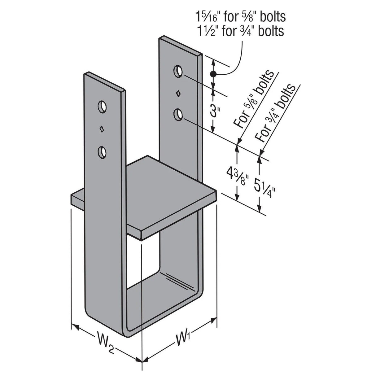 Simpson CB610 Strong-Tie Column Base for 6x10 Posts - 2
