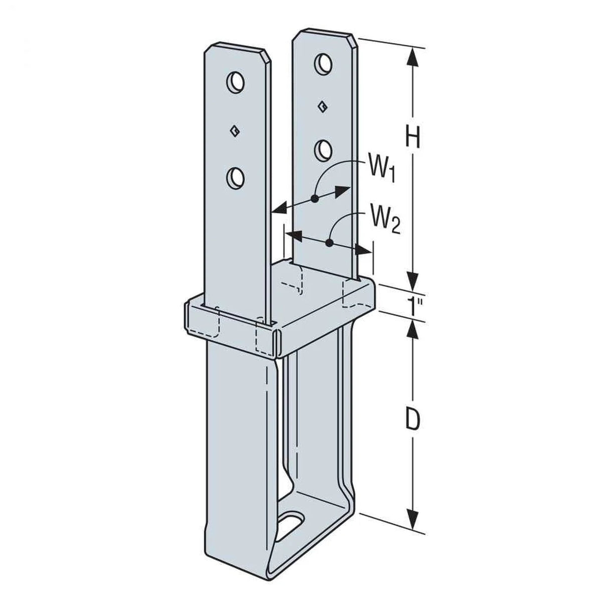 Simpson Strong-Tie CBS46HDG Column Base Standoff HDG for 4x6 Posts - 3