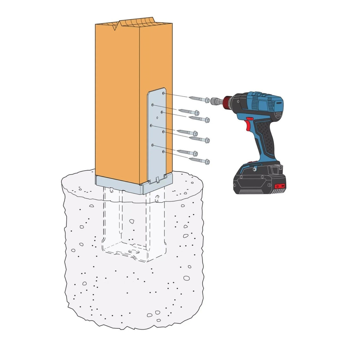 Simpson Strong-Tie CBSTQ66-SDS2HDG (8-3/4") Quick-Install Column Base w/ SDS Screws - Hot Dip Galvanized - 4