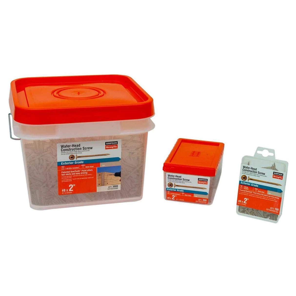 Simpson Strong-Tie CBT08212MB (#8 x 2-1/2") T20 Wafer-Head Construction Screw, Quik Guard Coating, Tan (1750 Pack) - 4