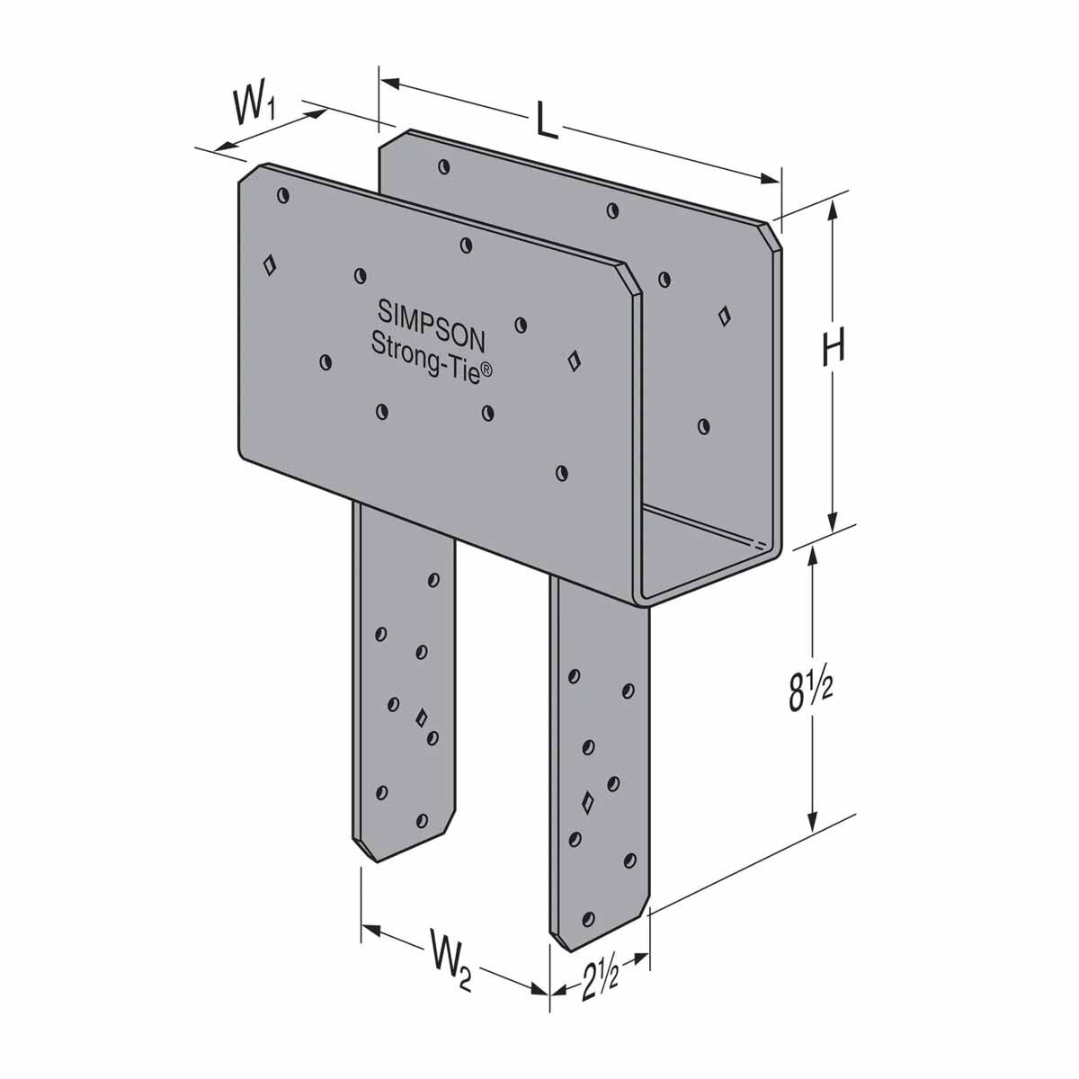 Simpson Strong-Tie CCQ66SDS2.5-R (6x Beam, 6x Post) Column Cap with SDS Screws - 2