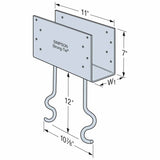 Simpson CCQM5.50-SDS Strong-Tie Column Cap for 5-1/2" Beam with SDS Screws - Secure Column-to-Beam Connection for Concrete Piers - 3