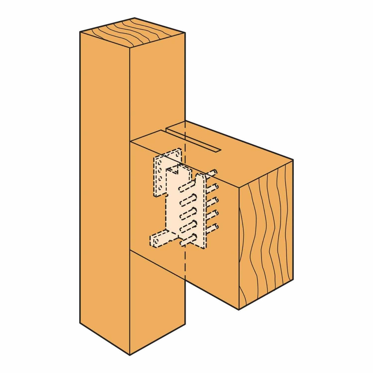 Simpson Strong-Tie CJT4ZS (12-Gauge) ZMAX Galvanized Concealed Joist Tie with Short Pins - 2