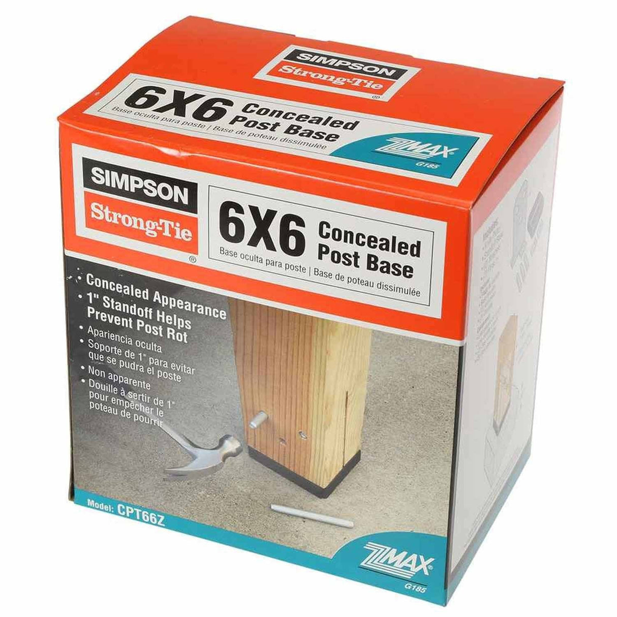 Simpson Strong-Tie CPT66Z (6" x 6") ZMAX Galvanized Concealed Post Base - 4