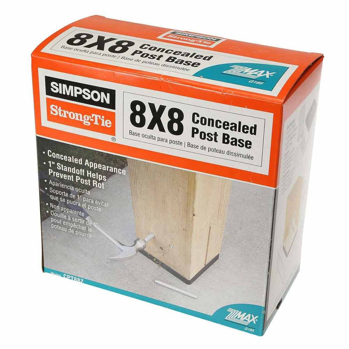 Simpson Strong-Tie CPT88Z (8" x 8") ZMAX Galvanized Concealed Post Base - 4