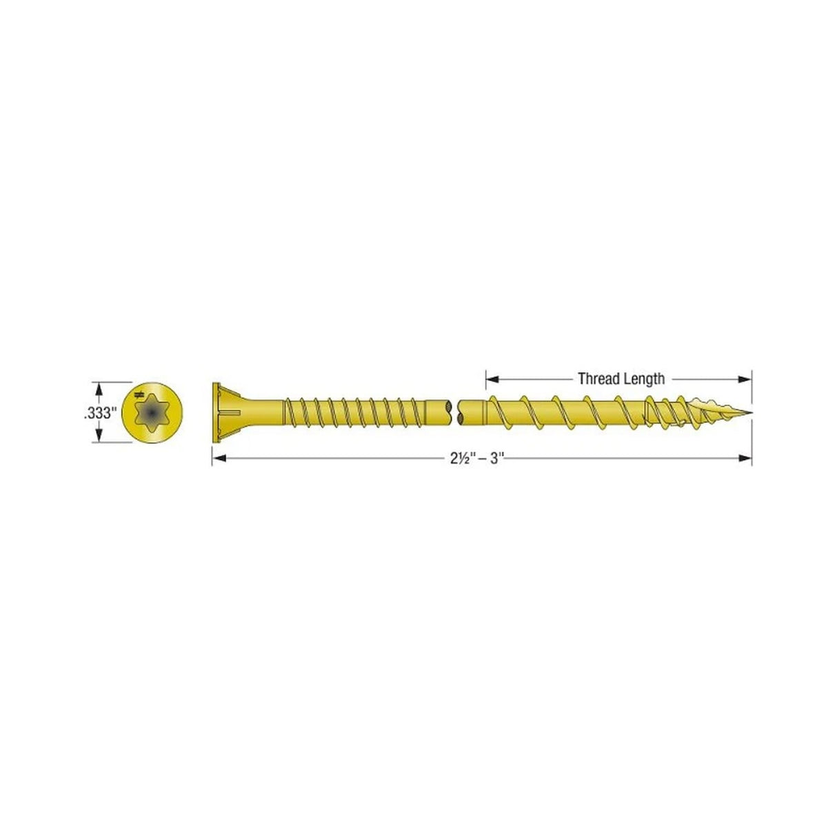 Simpson CSVZ3MB Strong-Drive CSV Construction Screw Yellow Zinc (1750 Pack) - 2
