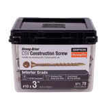Simpson Strong-Tie CSVZ3R70 Strong-Drive (#10 x 3") CSV Construction Screw Flat Head Yellow Zinc Coated (70 Pack) - 4