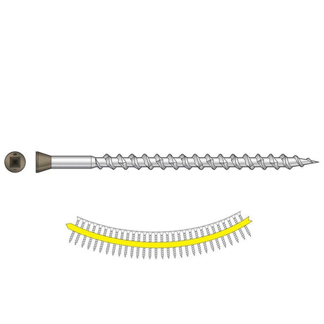 Simpson Strong-Tie DTH212S305BR05 (#7 x 2") Trim-Head Collated Screw, Sharp Point, Type 305, Brown 05 (25 Pack)