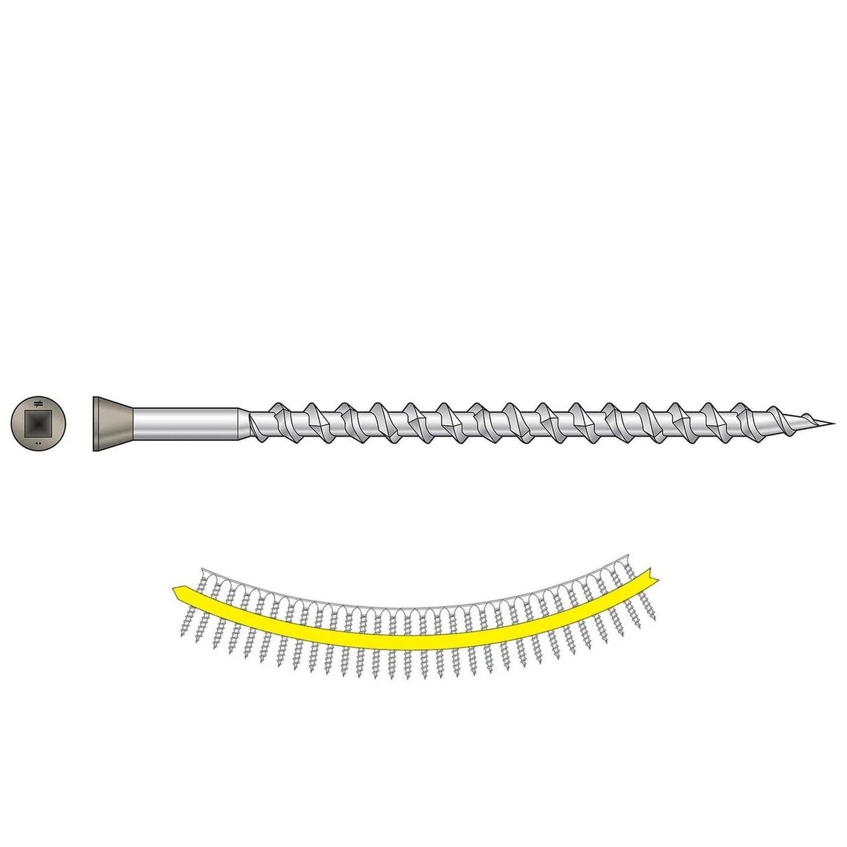 Simpson Strong-Tie DTH212S305GR01 (#7 x 2-1/2") Trim-Head Collated Screw, Sharp Point, Type 305, Gray 01 (25 Pack)