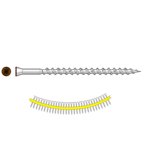 Simpson Strong-Tie DTH212S305TN01 (#7 x 3") Trim-Head Collated Screw, Sharp Point, Type 305, Tan (25 Pack)