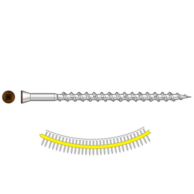 Simpson Strong-Tie DTH212S305TN01 (#7 x 3") Trim-Head Collated Screw, Sharp Point, Type 305, Tan (25 Pack)