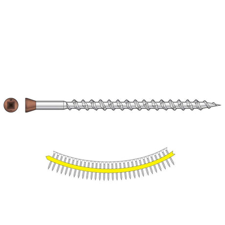Simpson Strong-Tie DTH212S305TN03 (#7 x 3-1/2") Trim-Head Collated Screw, Sharp Point, Type 305, Tan 03 (5 Pack)