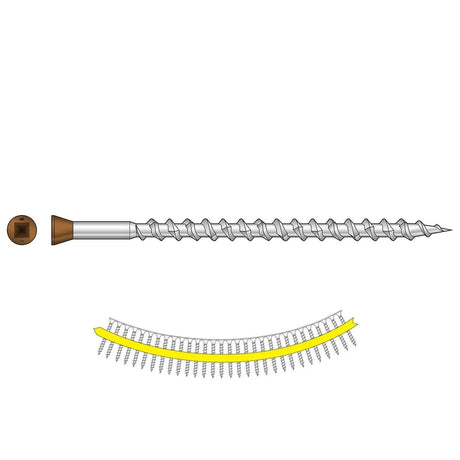 Simpson Strong-Tie DTH212S305TN04 (#7 x 2-1/2") Trim-Head Collated Screw, Sharp Point, Type 305, Tan 04 (1000 Pack)